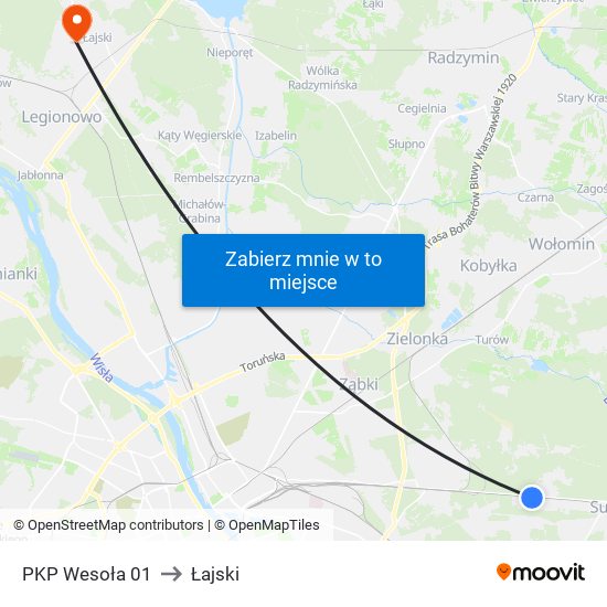 PKP Wesoła 01 to Łajski map