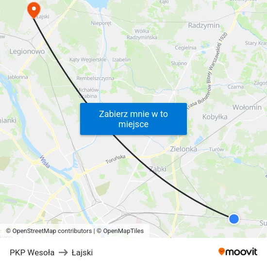 PKP Wesoła to Łajski map