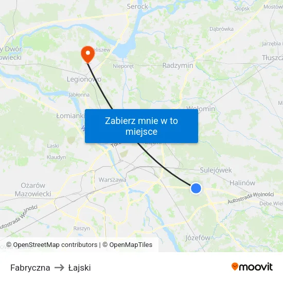 Fabryczna to Łajski map