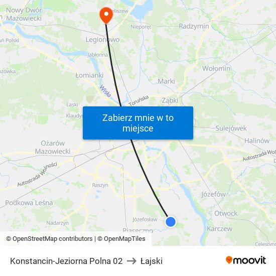 Konstancin-Jeziorna Polna 02 to Łajski map