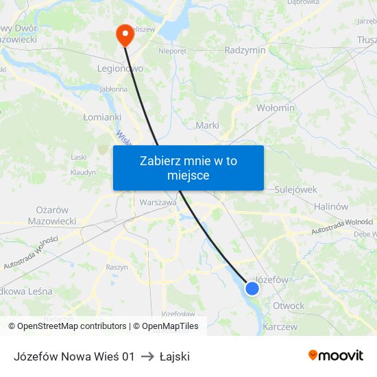 Józefów Nowa Wieś 01 to Łajski map