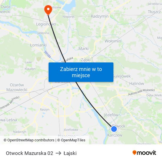 Otwock Mazurska 02 to Łajski map