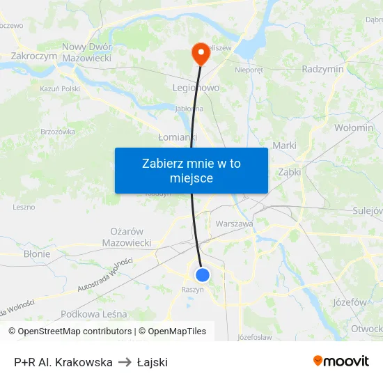P+R Al. Krakowska to Łajski map