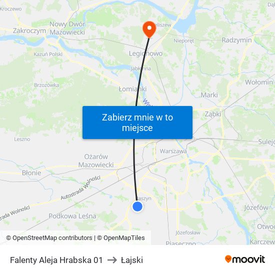 Falenty Aleja Hrabska 01 to Łajski map