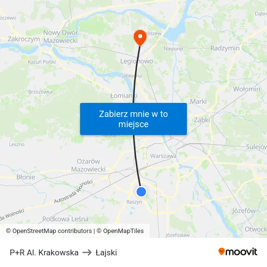 P+R Al. Krakowska to Łajski map