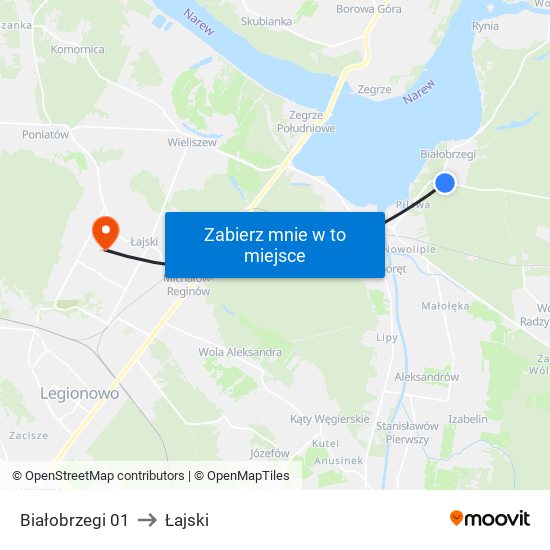 Białobrzegi 01 to Łajski map