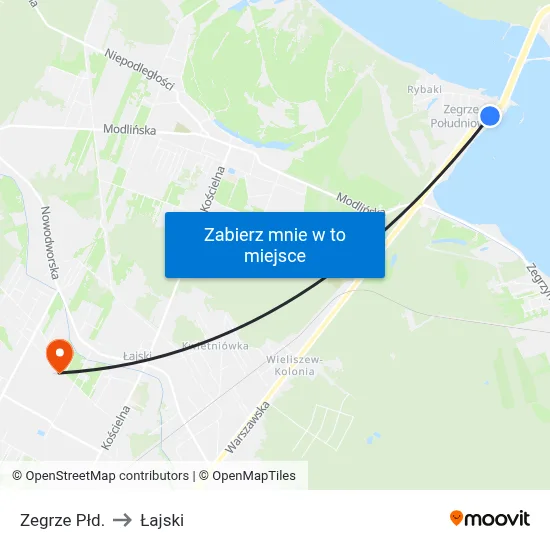 Zegrze Płd. to Łajski map