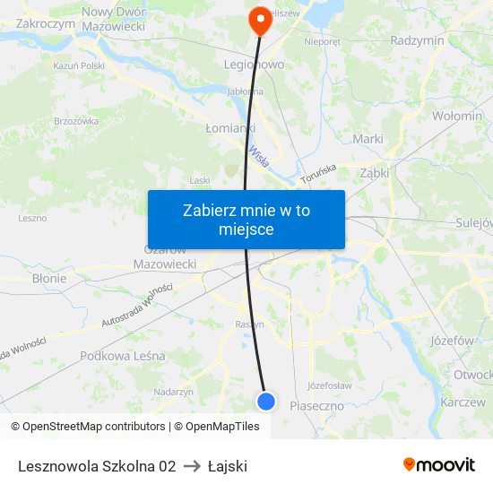 Lesznowola Szkolna 02 to Łajski map