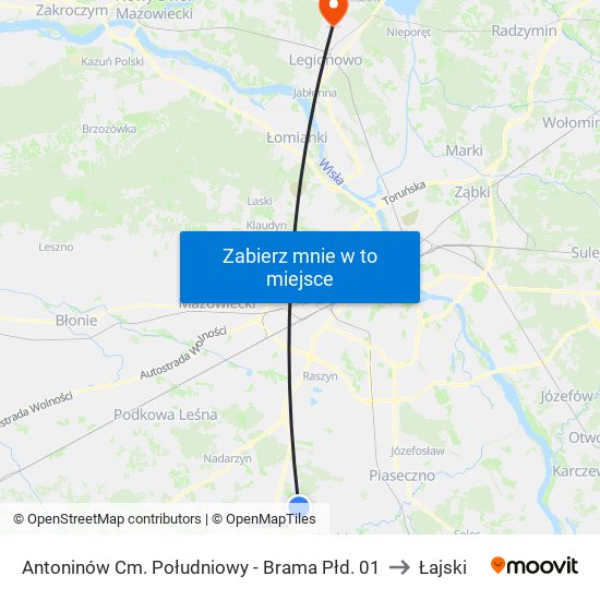 Antoninów Cm. Południowy - Brama Płd. 01 to Łajski map