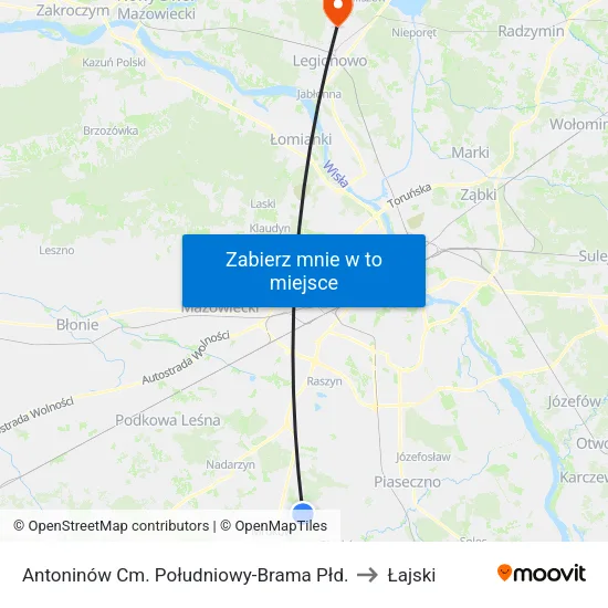 Antoninów Cm. Południowy - Brama Płd. to Łajski map