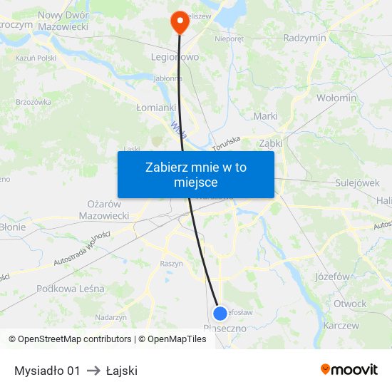 Mysiadło 01 to Łajski map