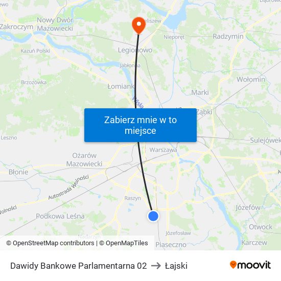 Dawidy Bankowe Parlamentarna 02 to Łajski map