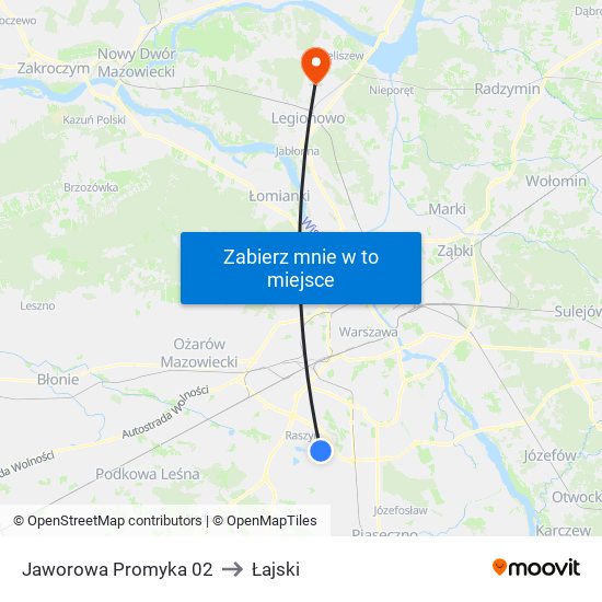 Jaworowa Promyka 02 to Łajski map