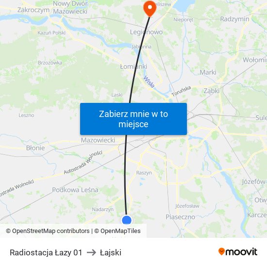 Radiostacja Łazy 01 to Łajski map