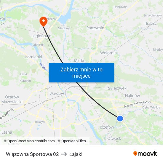 Wiązowna Sportowa 02 to Łajski map