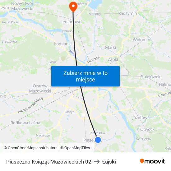 Piaseczno Książąt Mazowieckich 02 to Łajski map