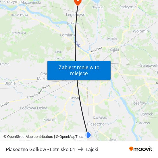 Piaseczno Gołków - Letnisko 01 to Łajski map