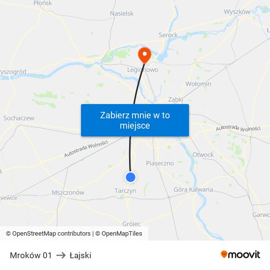 Mroków 01 to Łajski map