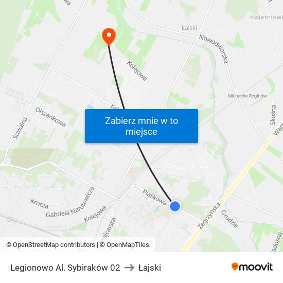Legionowo Al. Sybiraków 02 to Łajski map