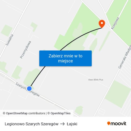 Legionowo Szarych Szeregów to Łajski map