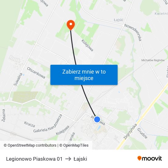 Legionowo Piaskowa 01 to Łajski map