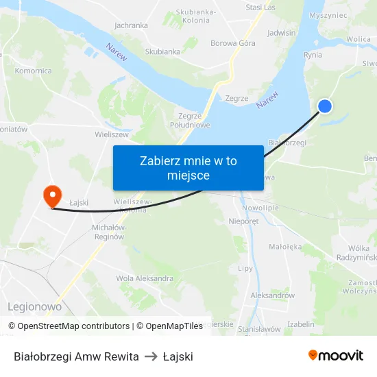 Białobrzegi Amw Rewita to Łajski map