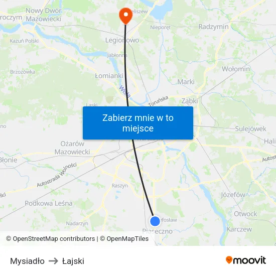 Mysiadło to Łajski map