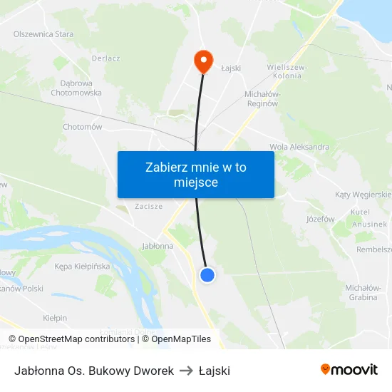 Jabłonna Os. Bukowy Dworek to Łajski map