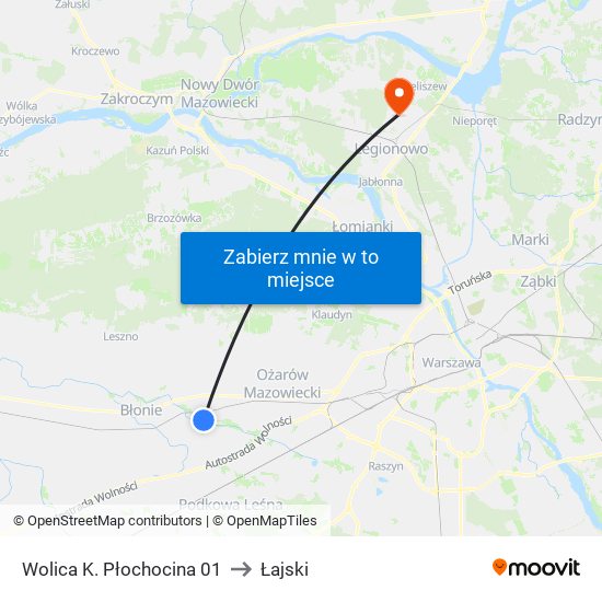 Wolica K. Płochocina 01 to Łajski map