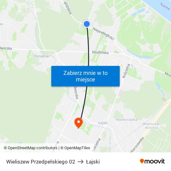 Wieliszew Przedpełskiego 02 to Łajski map