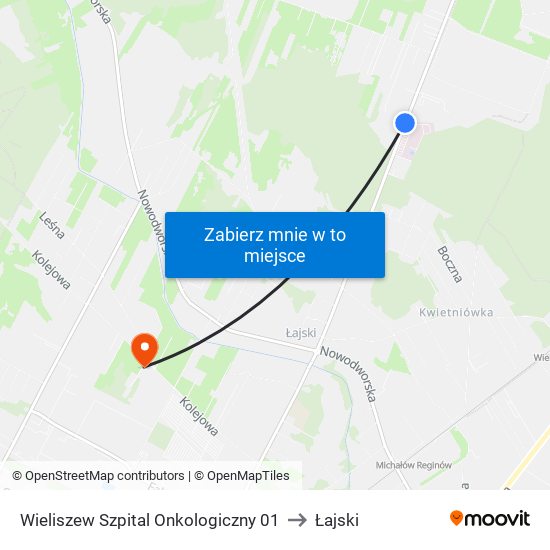 Wieliszew Szpital Onkologiczny 01 to Łajski map