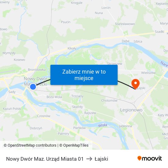 Nowy Dwór Maz. Urząd Miasta 01 to Łajski map