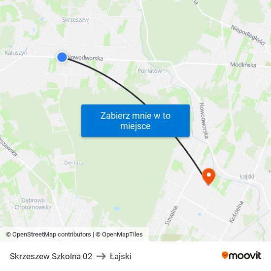 Skrzeszew Szkolna 02 to Łajski map