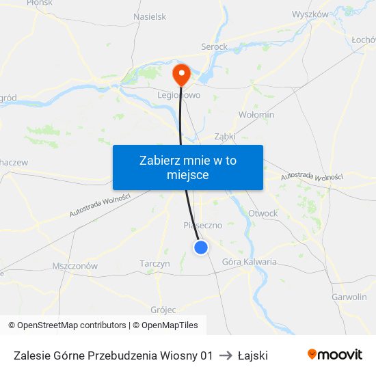 Zalesie Górne Przebudzenia Wiosny 01 to Łajski map