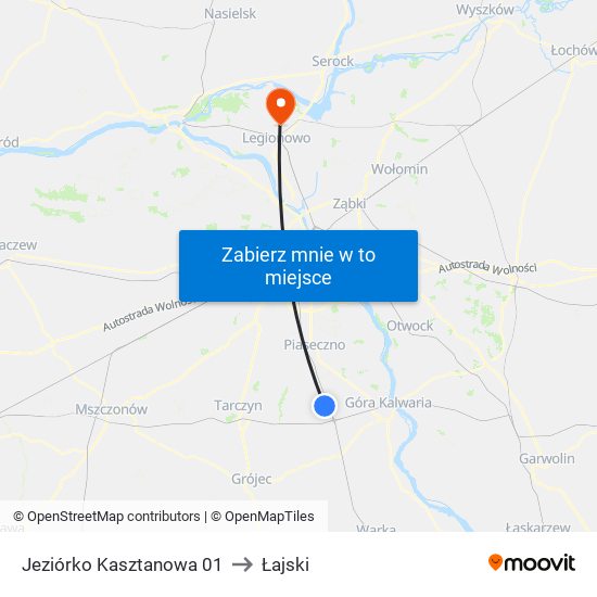 Jeziórko Kasztanowa 01 to Łajski map