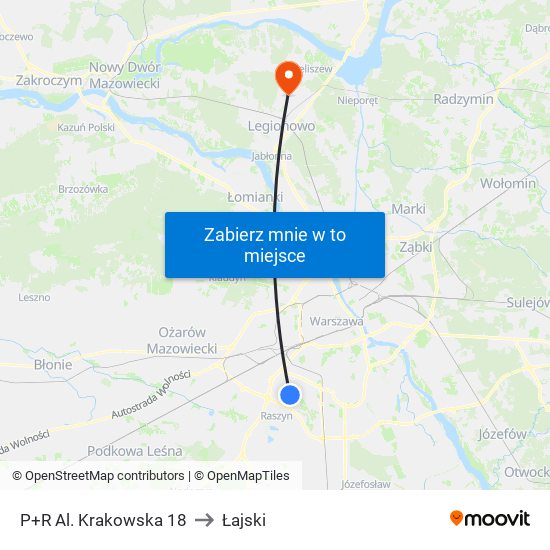 P+R Al. Krakowska 18 to Łajski map