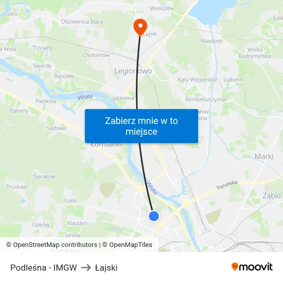 Podleśna - IMGW to Łajski map