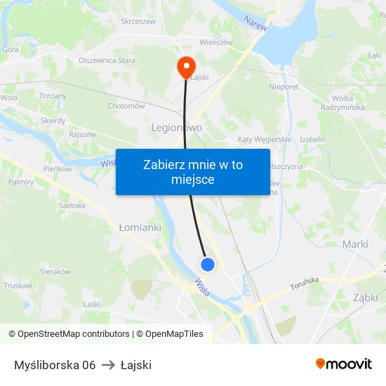 Myśliborska 06 to Łajski map