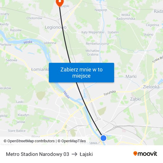 Metro Stadion Narodowy 03 to Łajski map