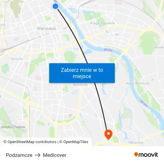 Podzamcze to Medicover map