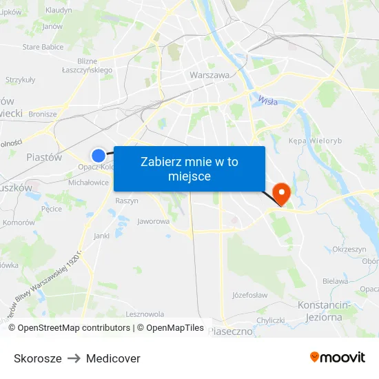 Skorosze to Medicover map