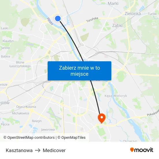 Kasztanowa to Medicover map