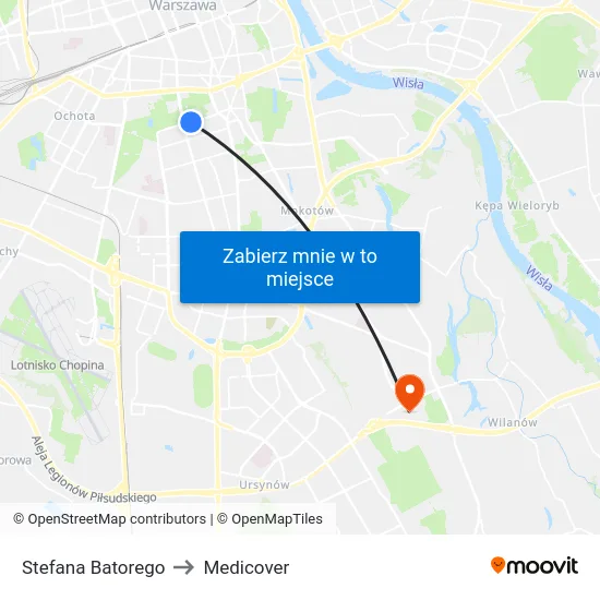 Stefana Batorego to Medicover map