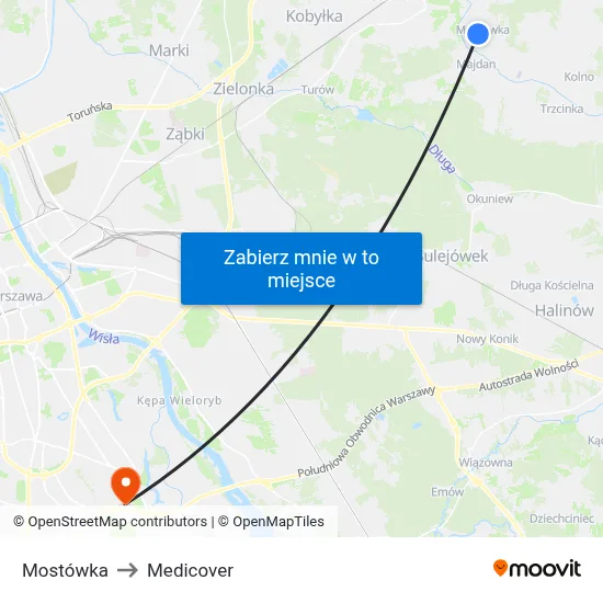 Mostówka to Medicover map