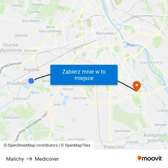 Malichy to Medicover map