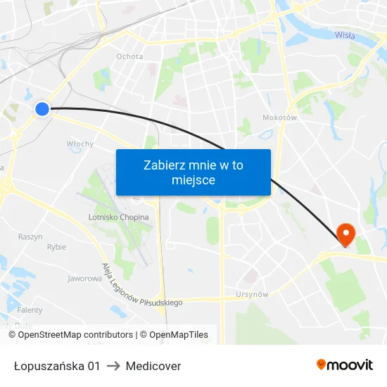 Łopuszańska 01 to Medicover map