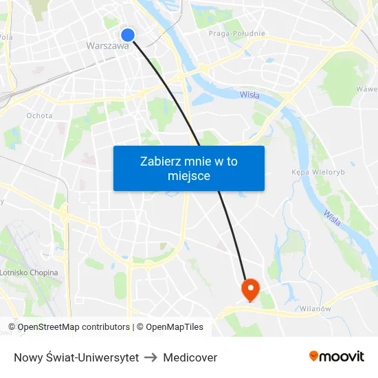 Nowy Świat-Uniwersytet to Medicover map
