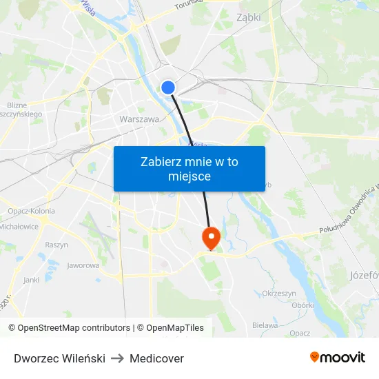 Dworzec Wileński to Medicover map