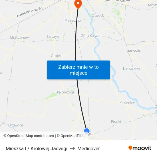 Mieszka I / Królowej Jadwigi to Medicover map