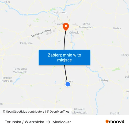 Toruńska / Wierzbicka to Medicover map